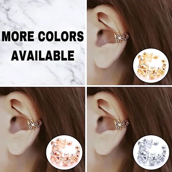 ⚜️[𝟯/$𝟭𝟴]⚜️Gold Flower Cuff Wrap Earring NEW - Picture 5 of 6